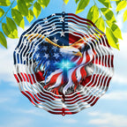 FLAGWIX American Eagle Christmas Wind Spinner, 12 in Stainless Steel