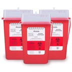 Alcedo Sharps Container 1 Quart (3-Pack) for Home Use & Travel Disposal