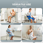 Dr. Kay's Adjustable Height Shower Chair Seat for Inside Shower, 350 lbs Heavy Duty Bathroom Stool for Bathtub, Safety Bath Bench with Backrest for Elderly and Disabled
