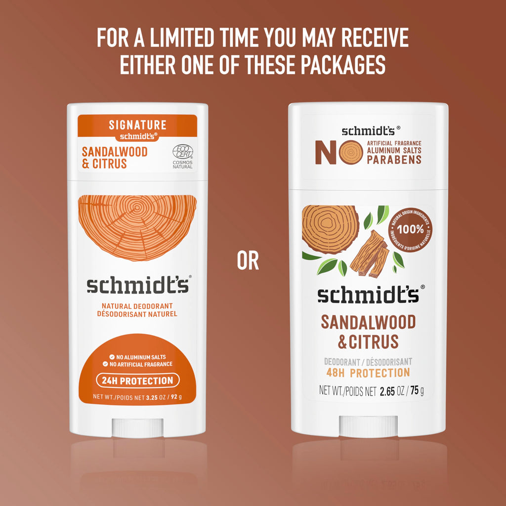 Schmidt's Aluminum Free Natural Deodorant Sandalwood & Citrus 2.65 oz 2 ct