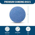 Benchmark Abrasives 2 Inch Sanding Discs Quick Change Zirconia - Male R Type Backing Drill & Die Grinder Sanding Disc for Deburring Polishing Rust Remover for Metal Paint Stripper (25 Pack), Mix Grit