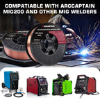 ARCCAPTAIN Mig Welding Wire, 0.035 10Lb Mig Wire ER70S-6 10Lbs Gas Solid Carbon Steel Low Splatter Mig Welding Wire Compatible With Lincoln Miller Forney Harbor Welder 0.09 4.5KG