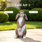 Lonyin Rabbit Garden Statue, Bunny Animal Figurines Indoor Outdoor Statues