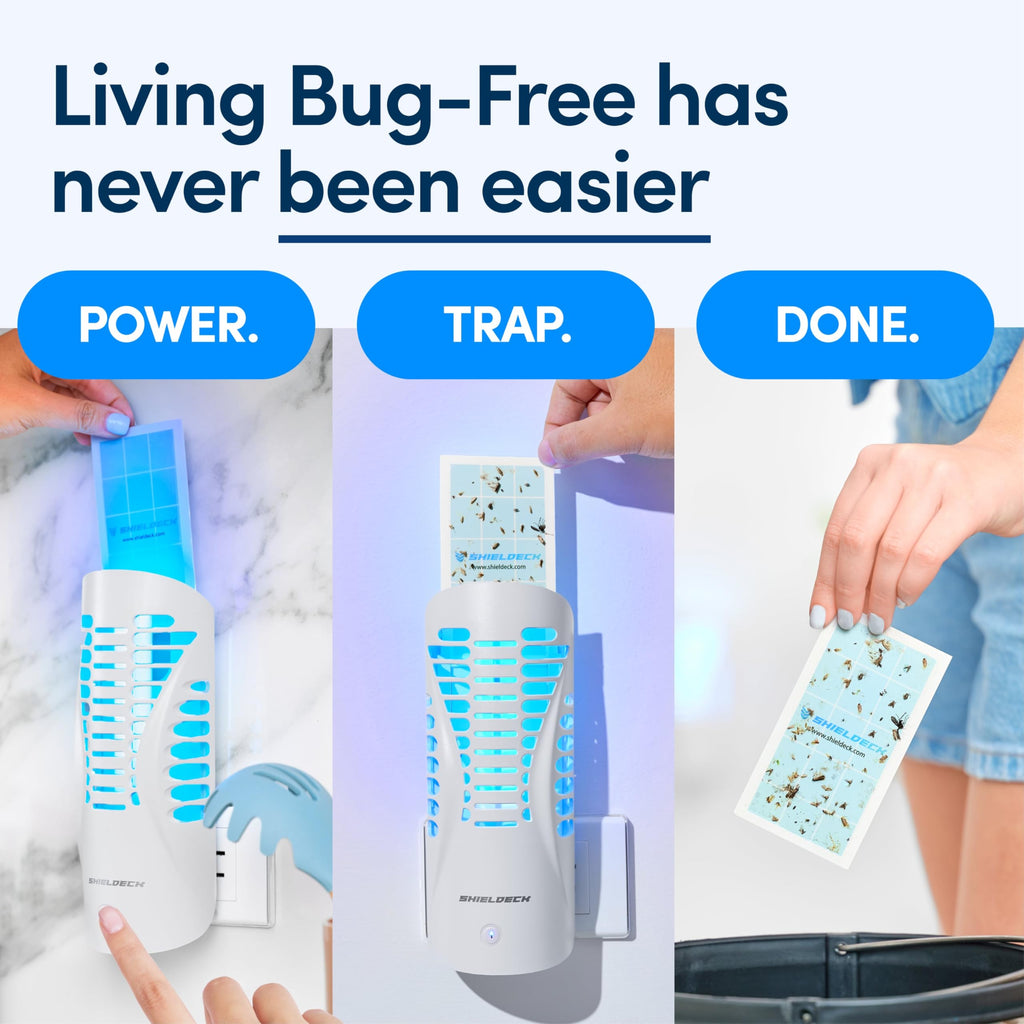 Shieldeck - Flying Insect Trap - Indoor Fly Trap, Mosquito Trap & Mosquito Trap - Fruit Fly Trap & Bug Catcher - UV Light Traps for