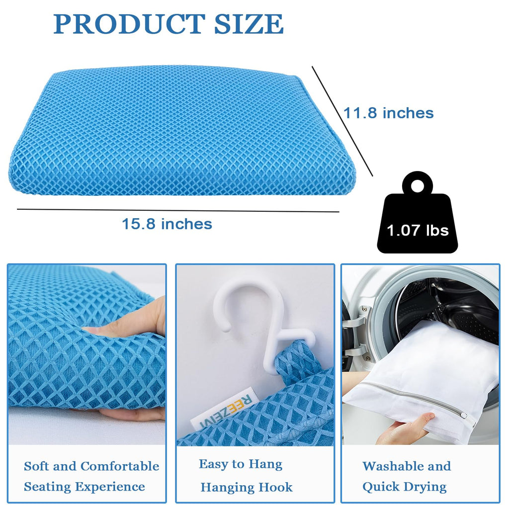 REEZEIVI Shower Seat Cushion with Non-Slip Silicone Bottom,Soft 4D Mesh Fabric,Bathtub Chair Pad for Elderly,Quick Drying and Washable Shower Seat Mat, Design for Elderly, Senior, Handicap,Disabled