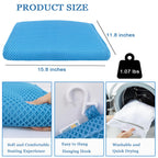 REEZEIVI Shower Seat Cushion with Non-Slip Silicone Bottom,Soft 4D Mesh Fabric,Bathtub Chair Pad for Elderly,Quick Drying and Washable Shower Seat Mat, Design for Elderly, Senior, Handicap,Disabled