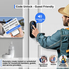 Bluetooth Fingerprint Smart Lock with Handle & Keypad – Fits Most US Doors, DIY Install, Keyless Entry: Code, FOB, Auto-Lock. Ideal for Home, Airbnb, Rental, Kids, Seniors. Alexa & Google Compatible