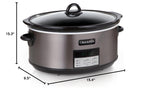 Crock-Pot Large 8-Quart Programmable Slow Cooker with Auto Warm Setting Black Stainless Steel