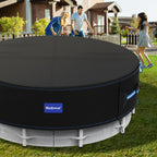 Holiwei 24 Ft Round Pool Cover with Reflective Strips, 420D Swimming Pool Cover for Above Ground Pools, Solar Cover with Drawstring and Ground Nails for Dustproof, UV Protected