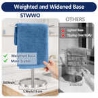 STWWO Hand Towel Holder, Stainless Steel Towel Holder Stand for Bathroom, Kitchen Countertop, T-Shaped Hand Towel Rack Stand, Brushed Nickel