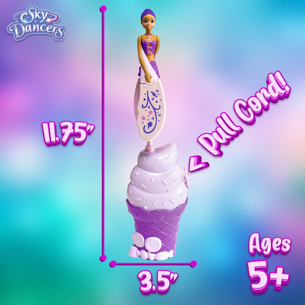 Sky Dancers Purple Licious– The Original Flying Doll Toy – Pull String Powered, Use Indoors or Outdoors, No Batteries Required, Gift for Kids 6+
