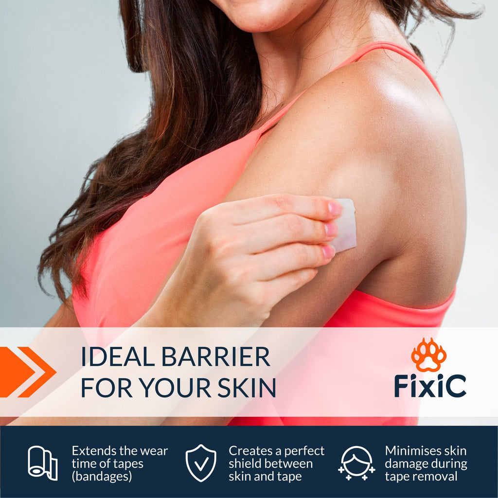 Fixic Skin Barrier Wipes - 50 PCS - Premium Skin Prep Protective Wipes - Skin Adhesive Wipes to Create the Barrier between Skin and Attachments - Skin Glue Wipes to Increase the Adhesive Tape Effect!