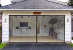 Garage Screen Doors for 2 car garage-18x8FT Fiberglass 3000g/6.7lb Durable Heavy Duty Magnetic Garage Door Screen Retractable Hands Free with 6 Roll Up Straps for Patio Workshop Home Gym Sun Room