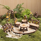 Fairy Garden Accessories, LATTOOK 8PCS Miniature Table and Chairs Set Fairy Garden Furniture Ornaments Kit for Home Outdoor Micro Landscape Decoration
