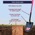 Bully Tools 14-Gauge Round Point Gardening Shovel, Fiberglass Handle