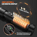 Gosdas Rechargeable Flashlights High Lumens 100000 2 Pack, Super Bright 30W LED, Long Lasting 12H, Single Click 3 Modes, Multifunctional USB C Input Output LCD Power Display, for Camping Hiking Home