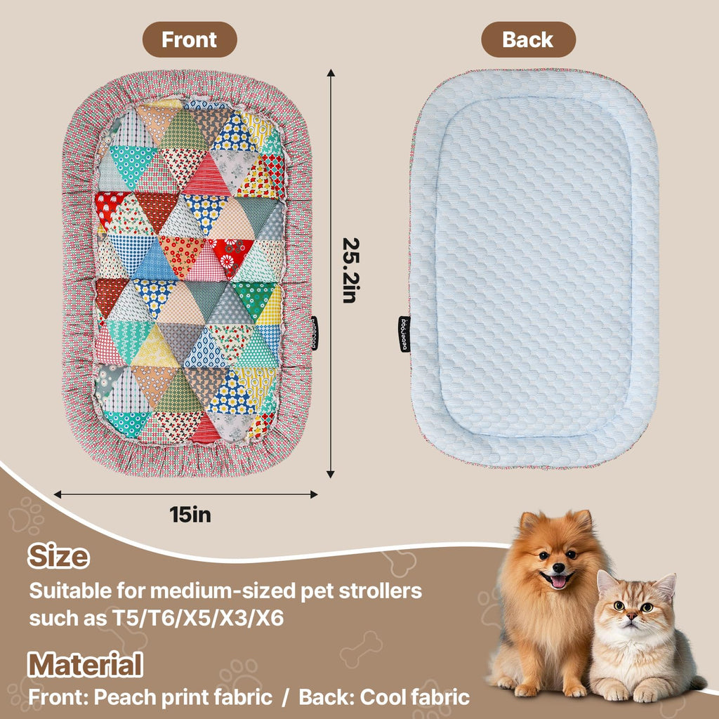 Beberoad Reversible Pet Stroller Pad - Dual-Sided Cooling & Warmth Cushion, Washable Mat for Cats and Dogs, All-Season Use