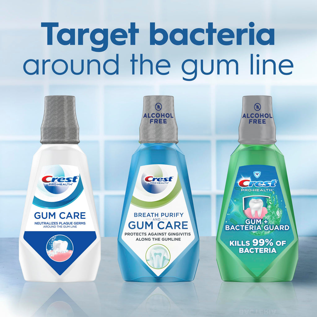 Crest Pro-Health Gum Care Mouthwash, Cool Wintergreen, CPC Antigingivitis/Antiplaque Oral Rinse 1L (33.8 fl oz), Pack of 6, Alcohol Free for Adults