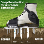 Aerator Shoes, Lawn Aerator Shoes for Grass with 5mm Metal Sole, Aeration Shoes for Lawn with Adjustable Straps, Fully Assembled Aerating Shoes for Lawn with Bend-Resistant Spikes - Black