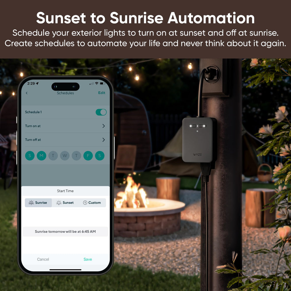 Wyze Plug Outdoor, Dual Outlets Energy Monitoring, IP64, 2.4GHz WiFi Smart Plug, Works with Alexa, Google Assistant, IFTTT, No Hub Required, Black