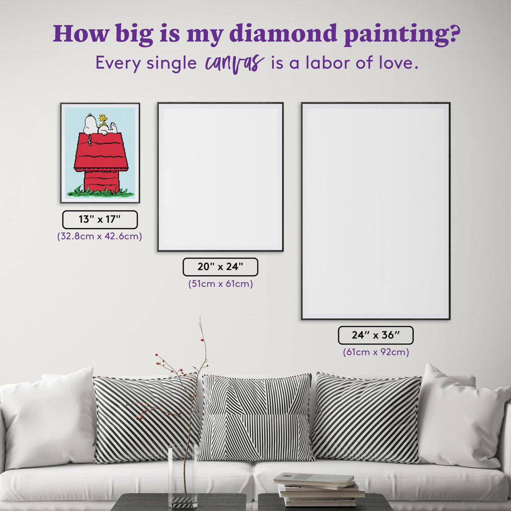 DIAMOND ART CLUB Happiness is in The Little Things Diamond Painting Kit, Fun DIY Crafts for Adults, Round Diamond Art Canvas, 13" x 17"