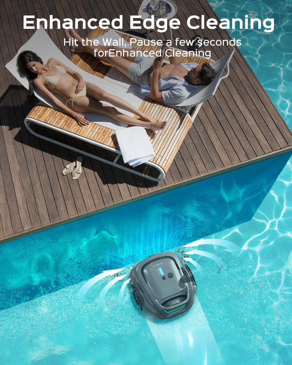 [2026 New] WYBOT A1 Robotic Pool Cleaner – Dual-Layer Filtration, 120-Min Runtime, Powerful Cordless Pool Vacuum for Above-Ground & Flat Pools, Efficient Debris Removal & Auto-Parking Design (Gray)