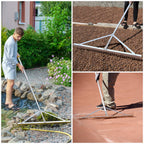 Byhagern Landscape Rake 36'', Aluminum Rakes with Lightweight 69'' Handle, Landscaping Rake Tool for Lawn Care, Beach