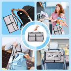 Portable and Waterproof XL Baby Changing Mat - This Nappy Changing mat is a Detachable Bag consisting of 6 Pockets Along with a Wipe Dispenser and a Comfortable Cushion for Baby's Head