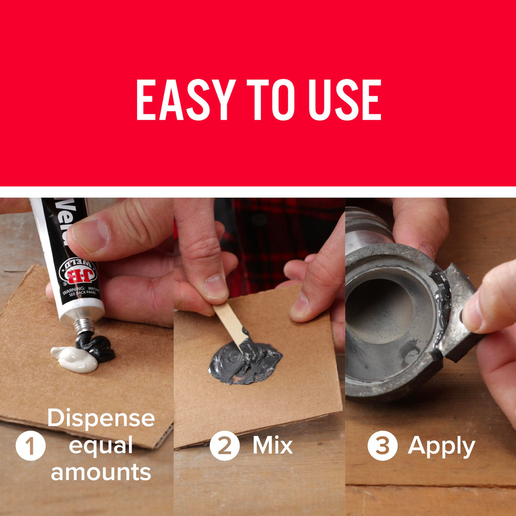 J-B Weld KwikWeld, 6 Minute Set Epoxy, Steel Reinforced Epoxy, High Strength - 2 Pack, Dark Grey (8276-2)