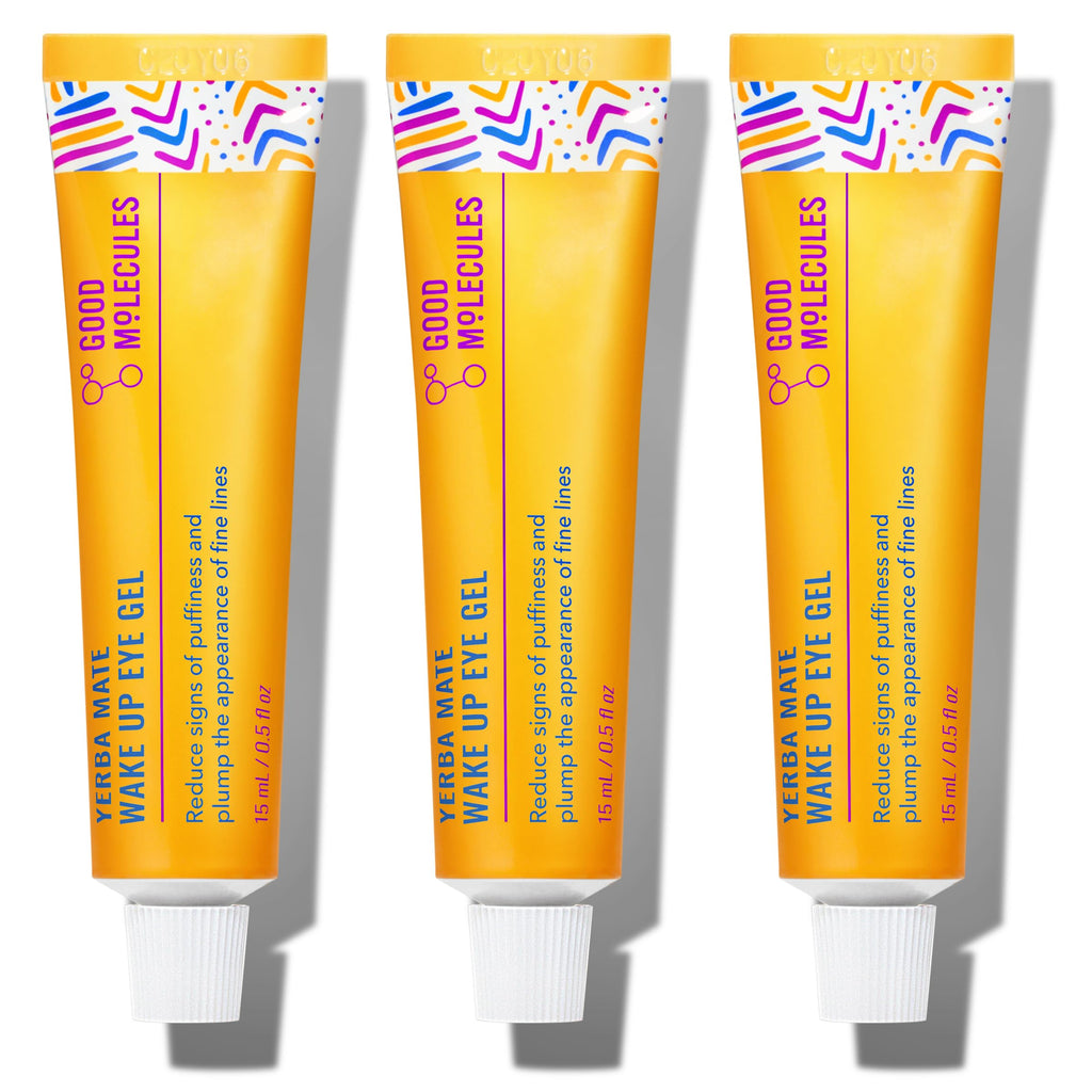 Good Molecules Yerba Mate Wake Up Eye Gel Pack 3 – 15 ml Each | Hydrating Under Eye Gel with Hyaluronic Acid & Caffeine for Dark Circles and Puffiness