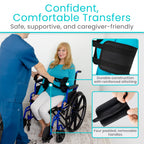 Vive Standard Transfer Sling (31.5 Inch) - Gait Belt for Elderly & Disabled - Patient Lifting Aid for Seniors & Injured - Bed & Wheelchair Transfer for Home Use (Black)