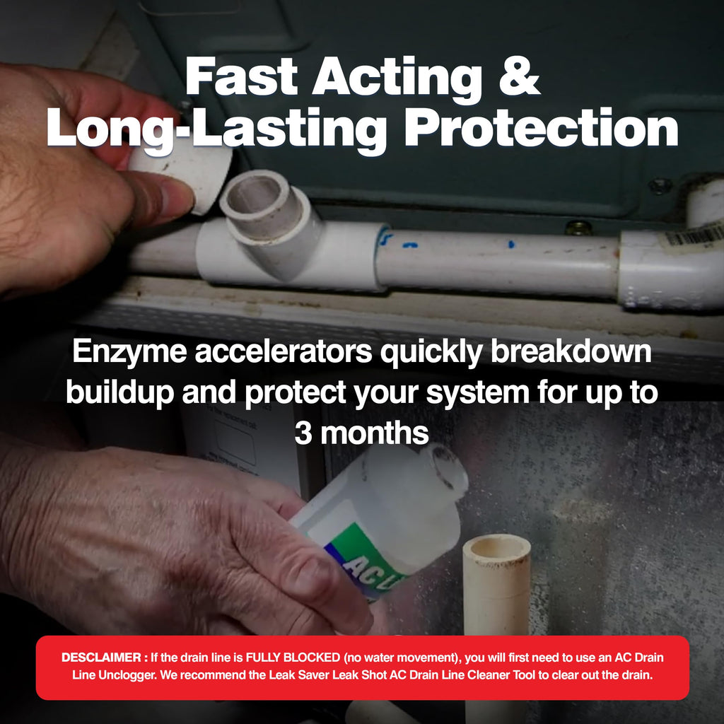 AC Drain Line Cleaner - 4 Pack / 12 Month Supply - Cleans HVAC drain lines, condensate lines, and more