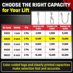 DD Sling (USA Made). 2" wide X (4' to 20' lengths) in Listing! 2 Ply Twisted Eye, Nylon Lifting Slings, Eye & Eye, Heavy Duty (900 webbing), 6,400 lbs Vertical, 5,100 Choker, 12,800 Basket Load Capacity (2inX8ft)