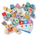 Ms. Rachel Melissa & Doug Letter, Number, and Game Wooden Learning Blocks with Activity Cards for Girls and Boys Toddlers Ages 18 Months+ - FSC Certified