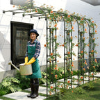 BUKLIYN Half Sided Arch Against The Wall Garden Arch Trellis - Garden Arch Arbor Trellis for Climbing Plants Outdoor - Garden Arch Trellis Arbor for Home Yard and Garden（Black）