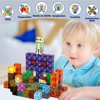 AIDYVOI Magnetic Blocks Building Toys Set, Magnetic Building Blocks STEM Construction Toys, 3D Sword Light Up Magnet Cubes Montessori Sensory Stacking Toy for Toddlers Age 3 4 5 6 7 8