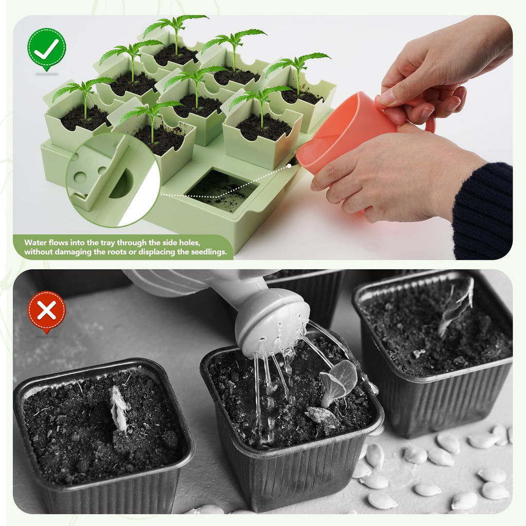 GREENBAZZAR Seed Starter Tray with Lift-Out Handles for Easy Transplanting