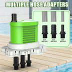 AgiiMan Pool Cover Pump Above Ground - 850 GPH Submersible Water Pump for Pool Draining, Portable Small Sump Pumps with 16' Drainage Hose and 25' Power Cord, 3 Adapters, Green