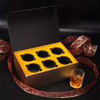 KANARS Whiskey Glasses Set of 6 with Elegant Gift Box for Liquor Scotch Rum