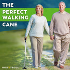 HONEYBULL Walking Cane for Men & Women Foldable, Adjustable, Heavy Duty, Free Standing, All Terrain, Collapsible Walking Sticks for Seniors & Adults