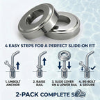 Stainless Steel Pool Handrail Covers, Fits 1.9" Tubing, Rust-Proof Escutcheon Plates & Safety Trim Rings for Deck Anchors, 304 Stainless Steel, Mirror-Polished Finish (4)