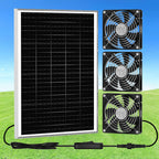 ZIZIWIN 5.5" Solar Chicken Coop Fan 3 Kit, 30W Solar Powered Greenhouse Fan, Solar Exhaust & Intake Fans Outdoor Waterproof, for Outside Shed Doghouse Ventilation Air Circulation Cooling, No Battery