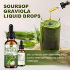 (2 Pack) Soursop Graviola Liquid Drops 2000mg，Immune Boost，Cell Support & Regeneration，Natural Antioxidant，Soursop Bitters Liquid，Soursop Extract - 98%, Sugar/Gluten Free, Natural Flavor, 4 Fl Oz
