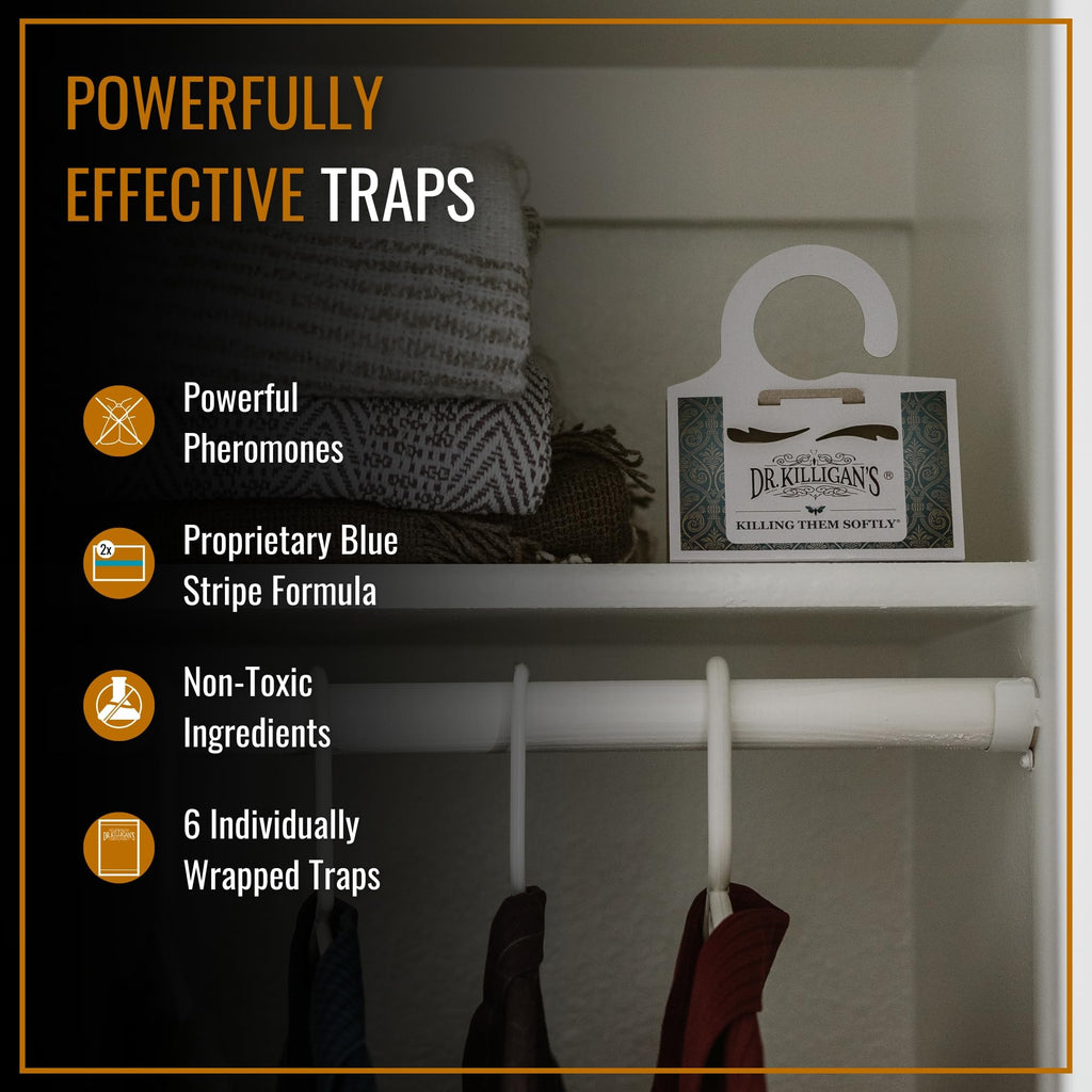 Dr. Killigan's Premium Clothing Moth Traps with Pheromones (White, 6 Traps)