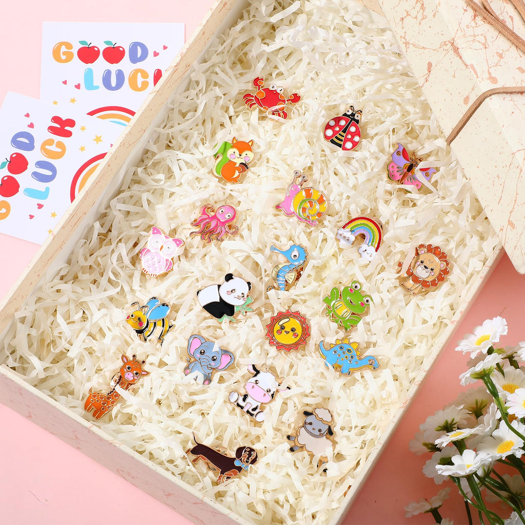 Hoteam 60 Pcs Cute Enamel Pins for Backpack Cartoon Animals Lapel Brooch Bulk Funny Trading Pins Bulk for Hat Clothes Cute Vbs Party Favor Gifts Decorations