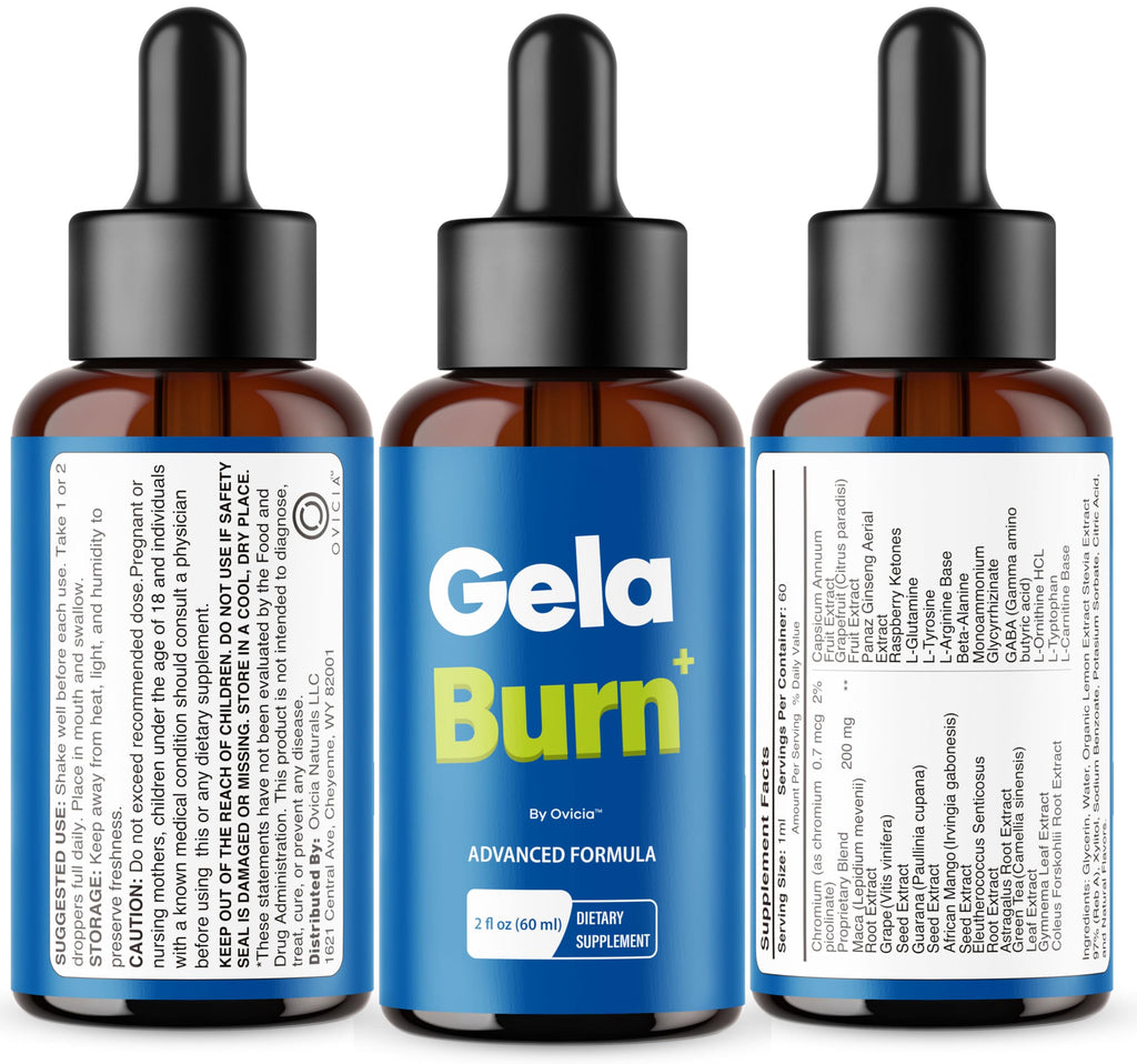 Gela Burn Drops - Gela Burn Oral Liquid Drops Advanced Formula, GelaBurn All Natural Ingredients Premium Formula Support for Overall Health & Wellness Reviews, 1 Bottle for 1 Month