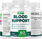 (5 Pack) Healthy Flow Blood Support - HealthyFlow Support Supplement Capsules Daily Premium Advanced Formula Pills - Maximum Strength, Vitamins for Overall Health & Wellness, 300 Capsules for 5 Months