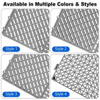 ToLanbbt Modular Interlocking Cushion 12P 11.8" x 11.8" Interlocking Rubber Floor Drain Holes Non-Slip Splicing Drainage Mats for Deck, Shower, Kitchen, Drain Pool, Sauna Bath (Dark Blue, Diagonal)