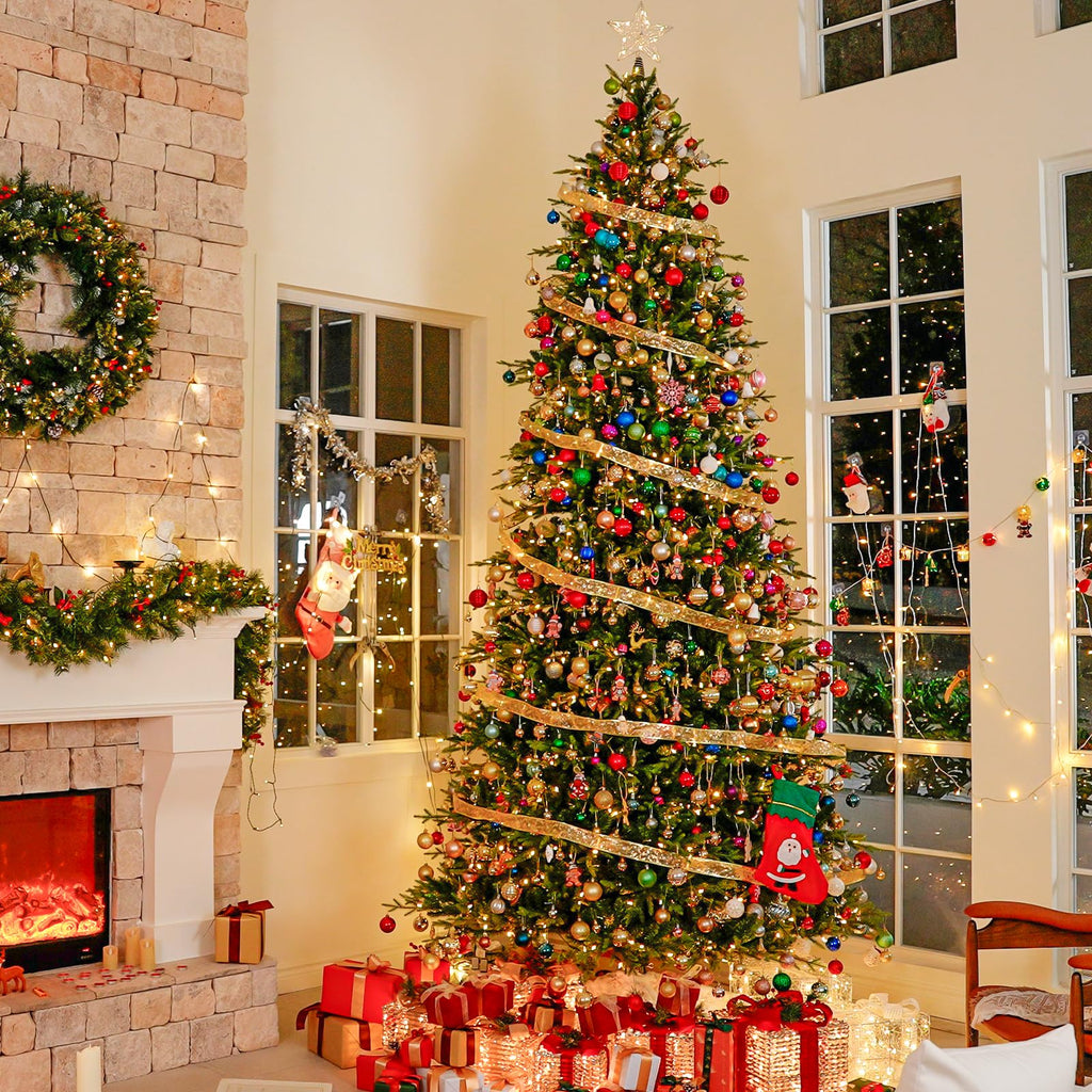 Hykolity 7.5 ft Prelit Christmas Tree with Realistic PE Foliage