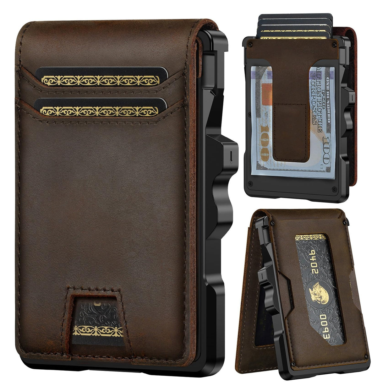 furid Genuine Leather Wallet for Men: Slim RFID Smart Minimalist Wallet